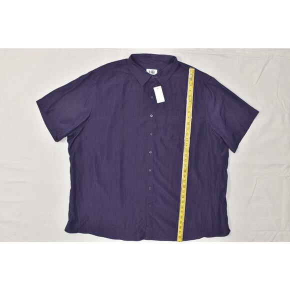 NEW Harbor Bay Men's Blue Short Sleeve Button Down Shirt Big & Tall Size 3XL - Picture 3 of 8